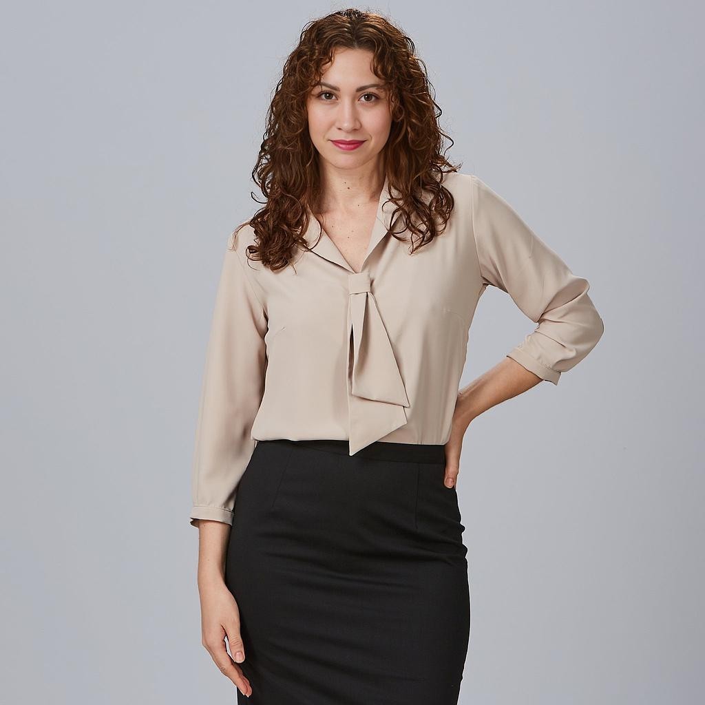 BLUSA MUJER CUELLO SOLAPA LAZO FLAVIA