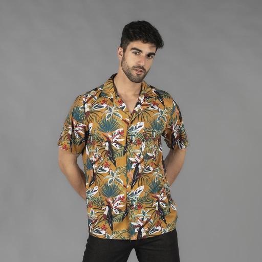 CAMISA HOMBRE CUELLO SOLAPA HAWAI 2