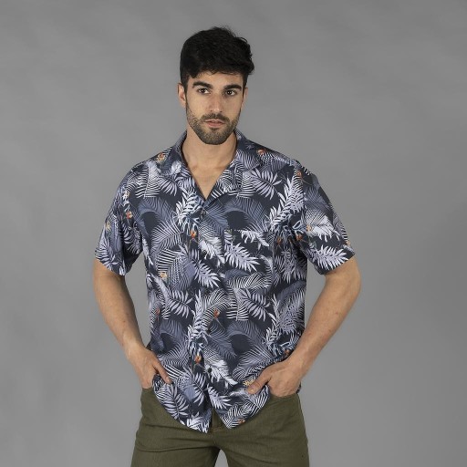 CAMISA HOMBRE CUELLO SOLAPA HAWAI 2