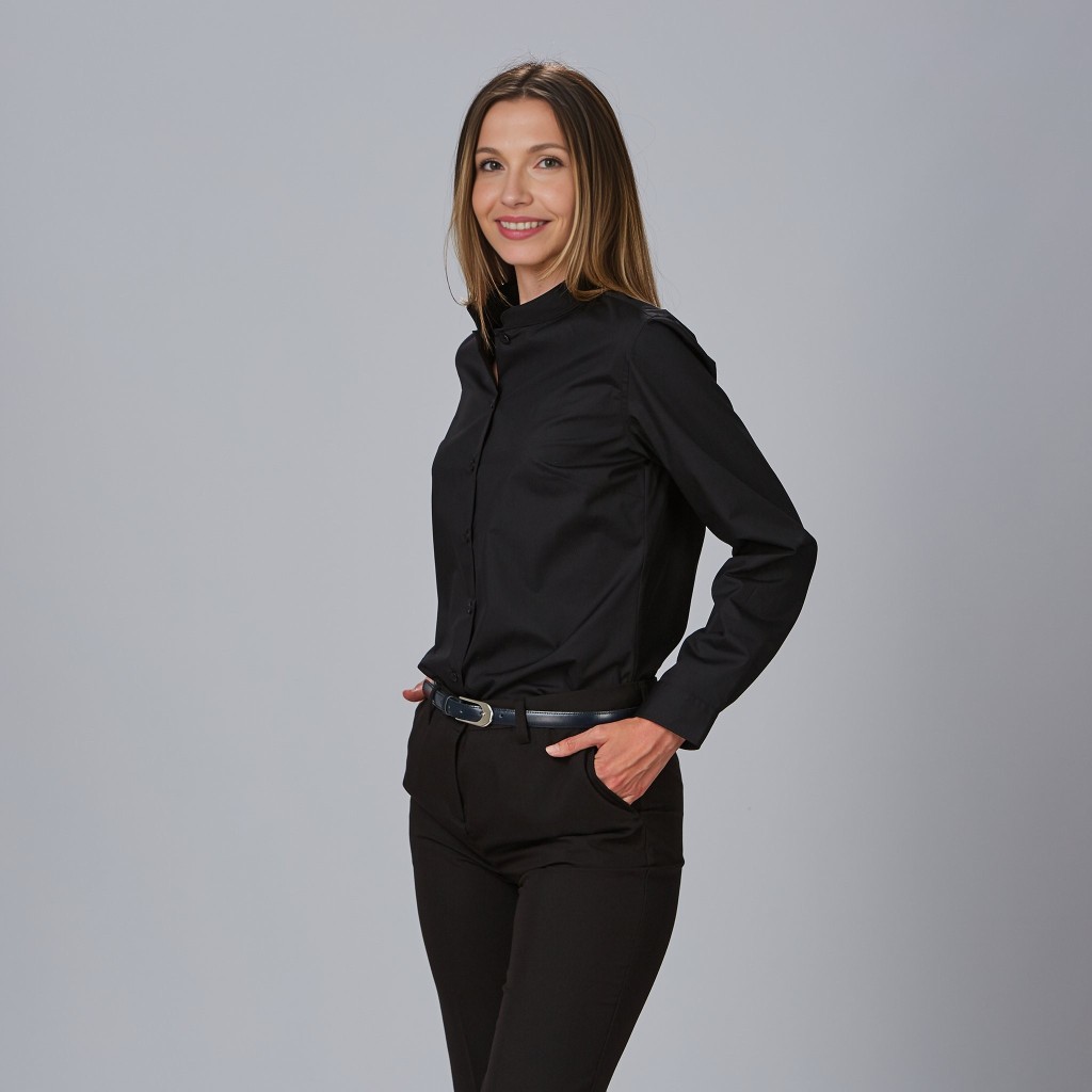 Camisa mujer manga larga cuello mao popelín Garys | WORKERS UNIFORMES