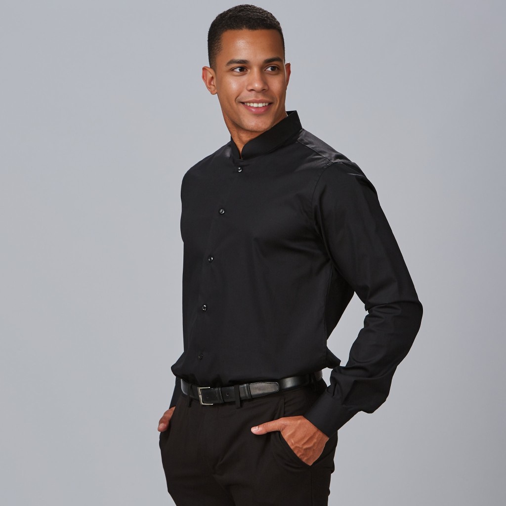 Camisa hombre cuello mao slim fit Garys Red Line | Workers Uniformes