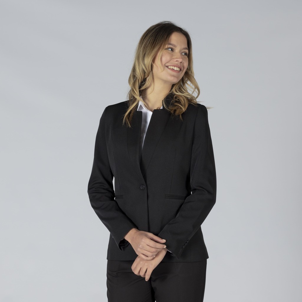 Americana Mujer 1 Botón Solapa Invertida Trivial – WORKERS UNIFORMES