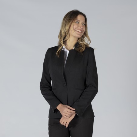 Americana Mujer 1 Botón Solapa Invertida Trivial – WORKERS UNIFORMES