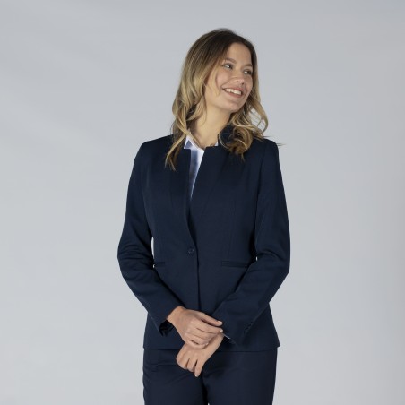Americana Mujer 1 Botón Solapa Invertida Trivial – WORKERS UNIFORMES