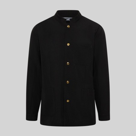 Chaqueta Hombre Cuello Mao Negra Botón Dorado | Gary's | Workers Uniformes