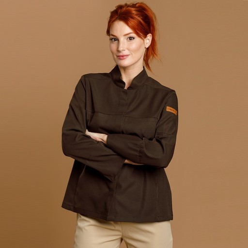 Chaqueta cocina mujer Oliva microfibra transpirable | WORKERS UNIFORMES 2