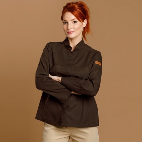 Chaqueta cocina mujer Oliva microfibra transpirable | WORKERS UNIFORMES