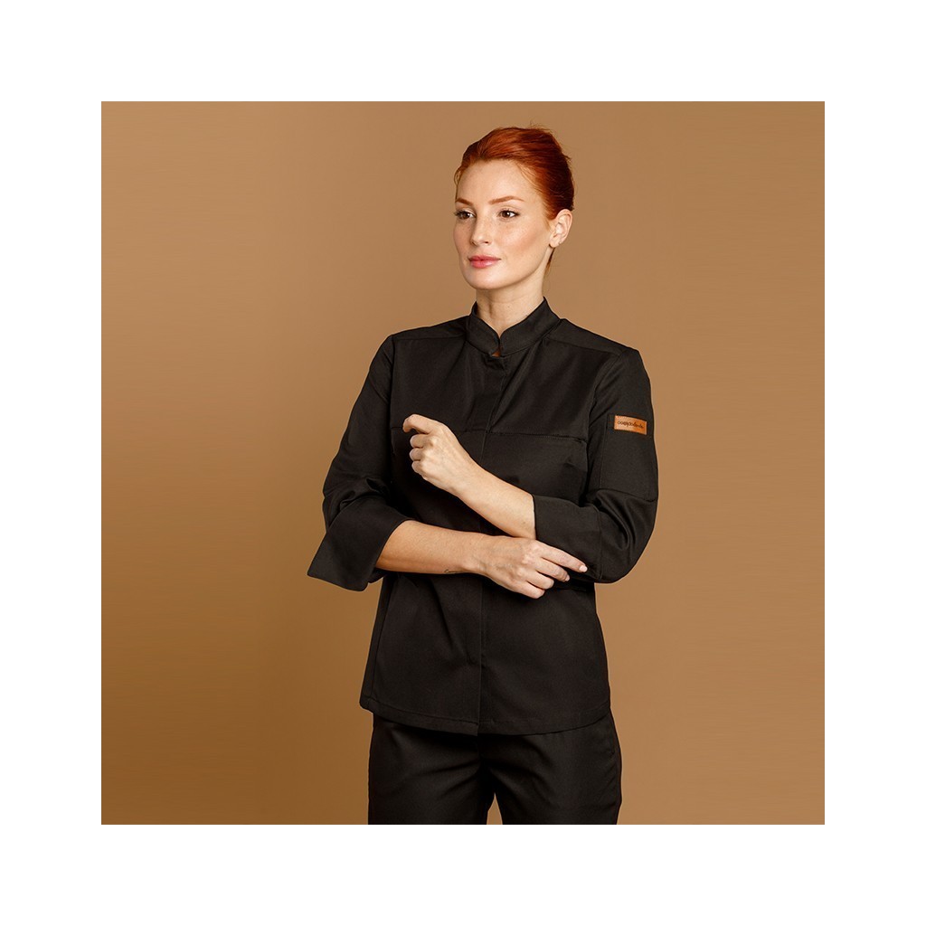 Chaqueta cocina mujer Oliva microfibra transpirable | WORKERS UNIFORMES