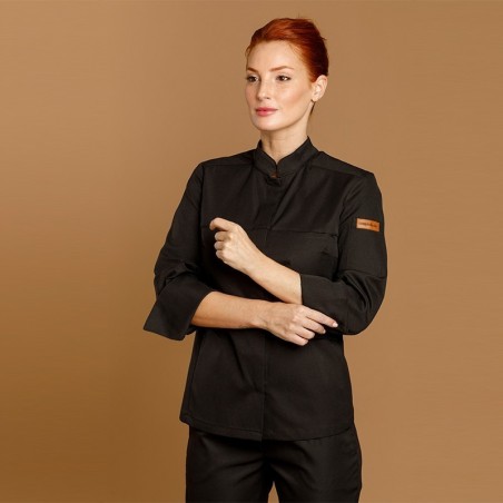 Chaqueta cocina mujer Oliva microfibra transpirable | WORKERS UNIFORMES