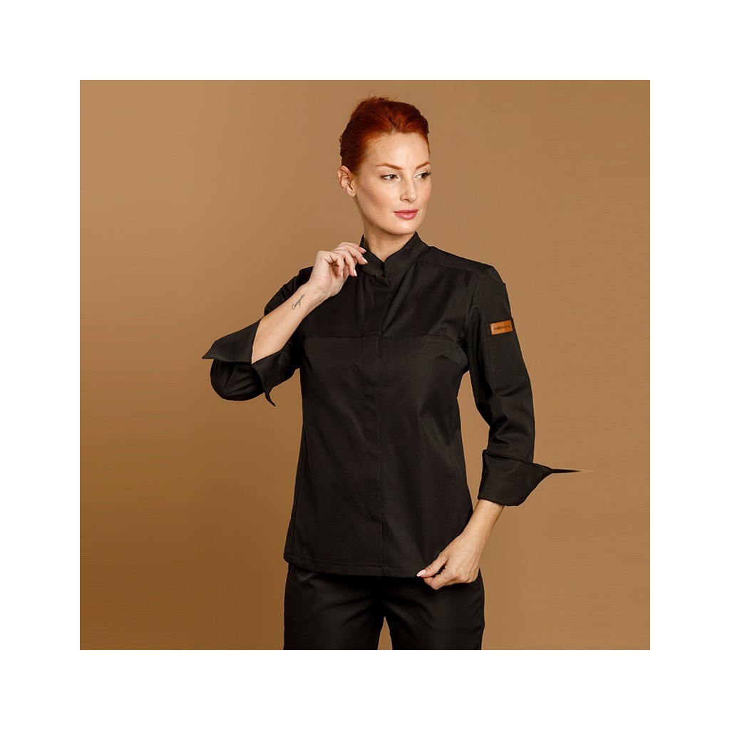 Chaqueta cocina mujer Oliva microfibra transpirable | WORKERS UNIFORMES
