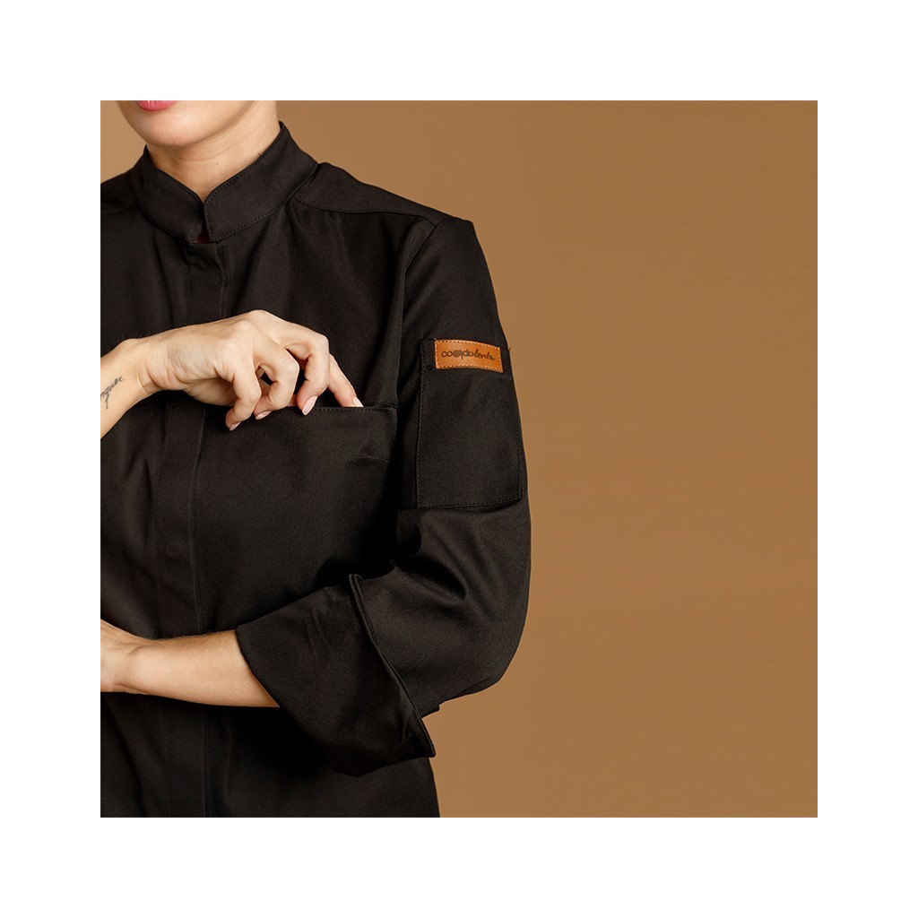Chaqueta cocina mujer Oliva microfibra transpirable | WORKERS UNIFORMES