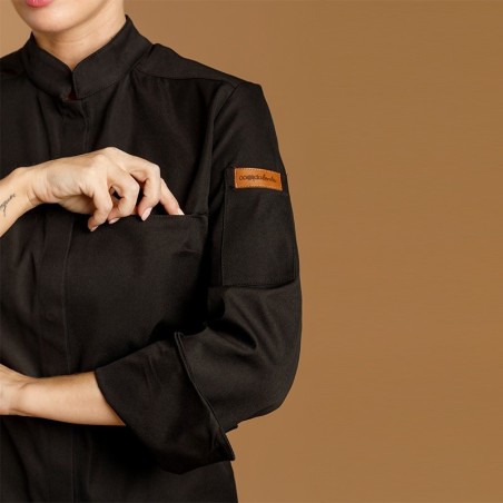 Chaqueta cocina mujer Oliva microfibra transpirable | WORKERS UNIFORMES