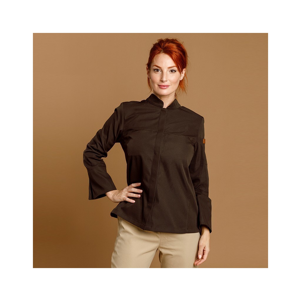 Chaqueta cocina mujer Oliva microfibra transpirable | WORKERS UNIFORMES