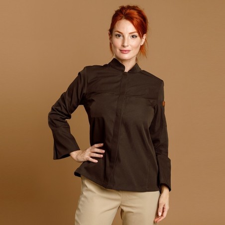 Chaqueta cocina mujer Oliva microfibra transpirable | WORKERS UNIFORMES