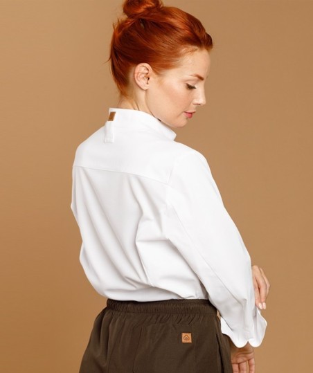 Chaqueta cocina mujer Oliva microfibra transpirable | WORKERS UNIFORMES
