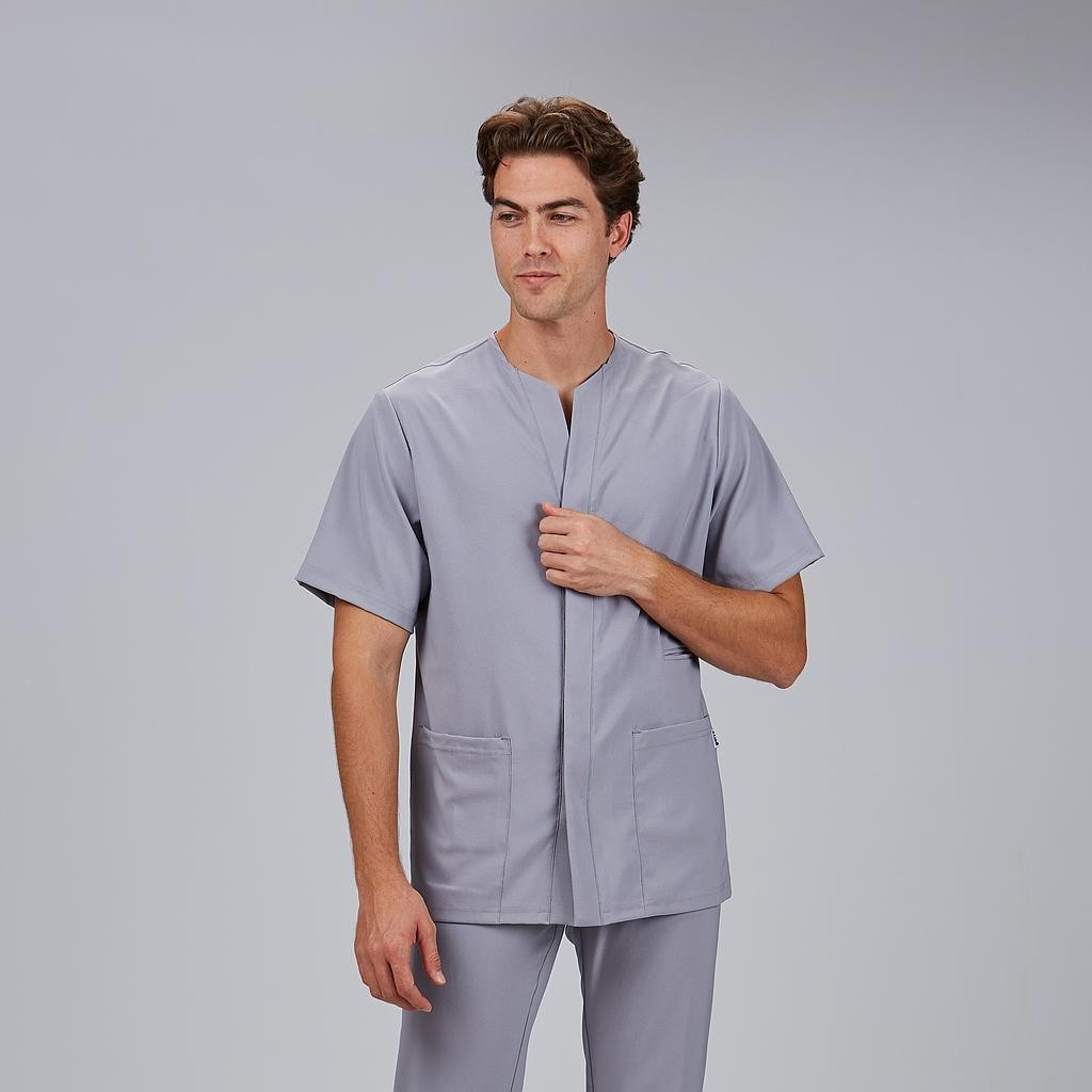 Blusa sanitaria hombre Alonso cuello pico cómoda | Workers Uniformes