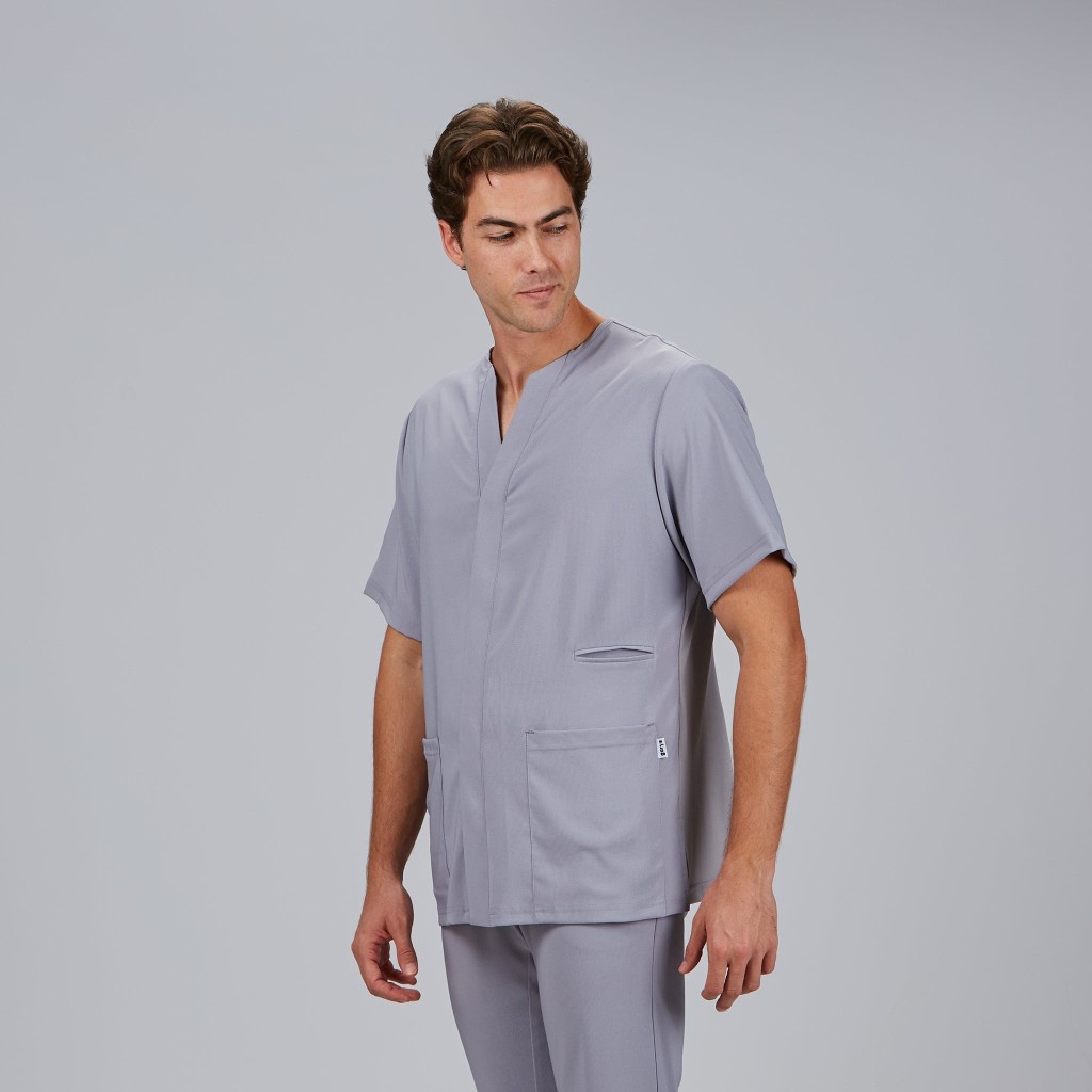 Blusa sanitaria hombre Alonso cuello pico cómoda | Workers Uniformes