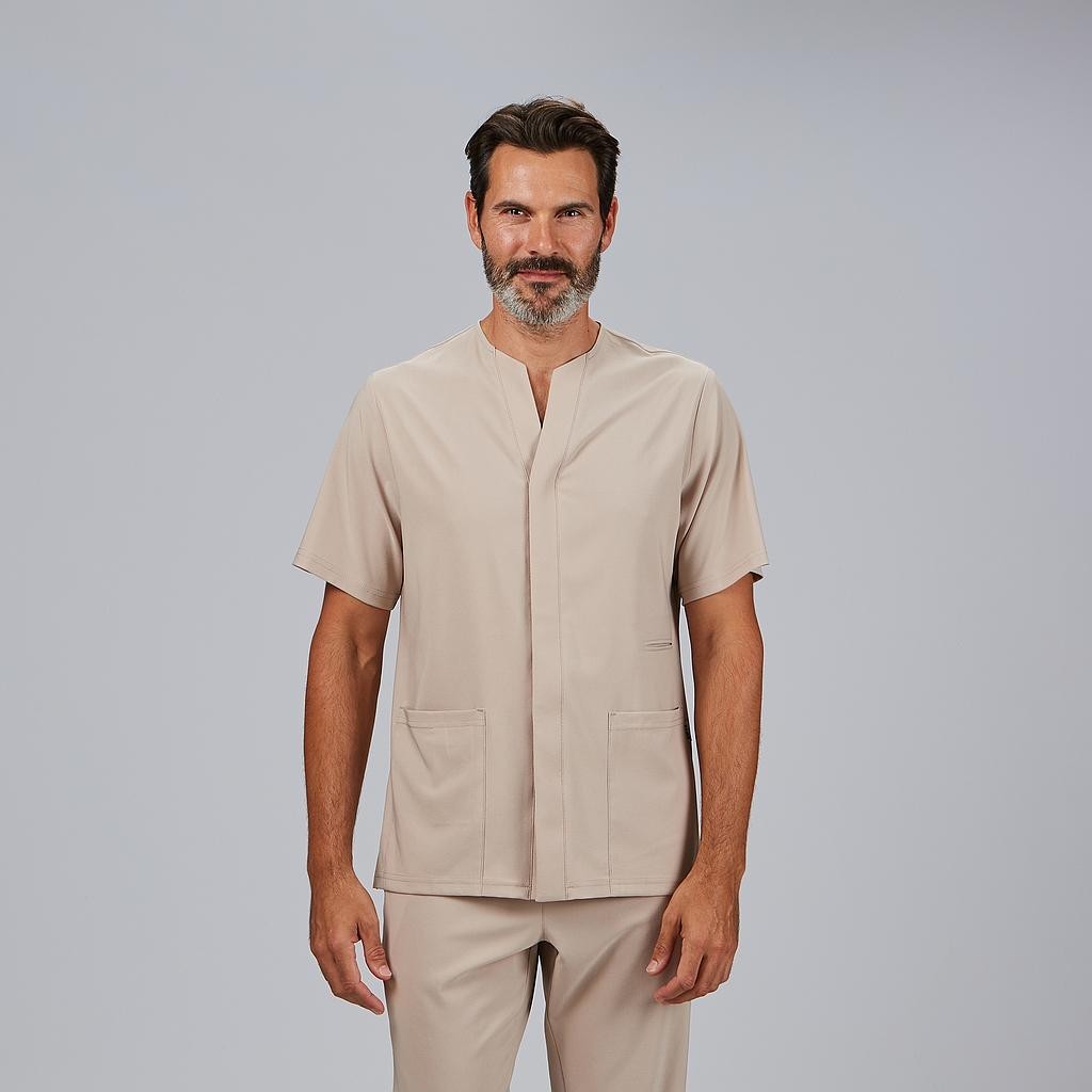 Blusa sanitaria hombre Alonso cuello pico cómoda | Workers Uniformes
