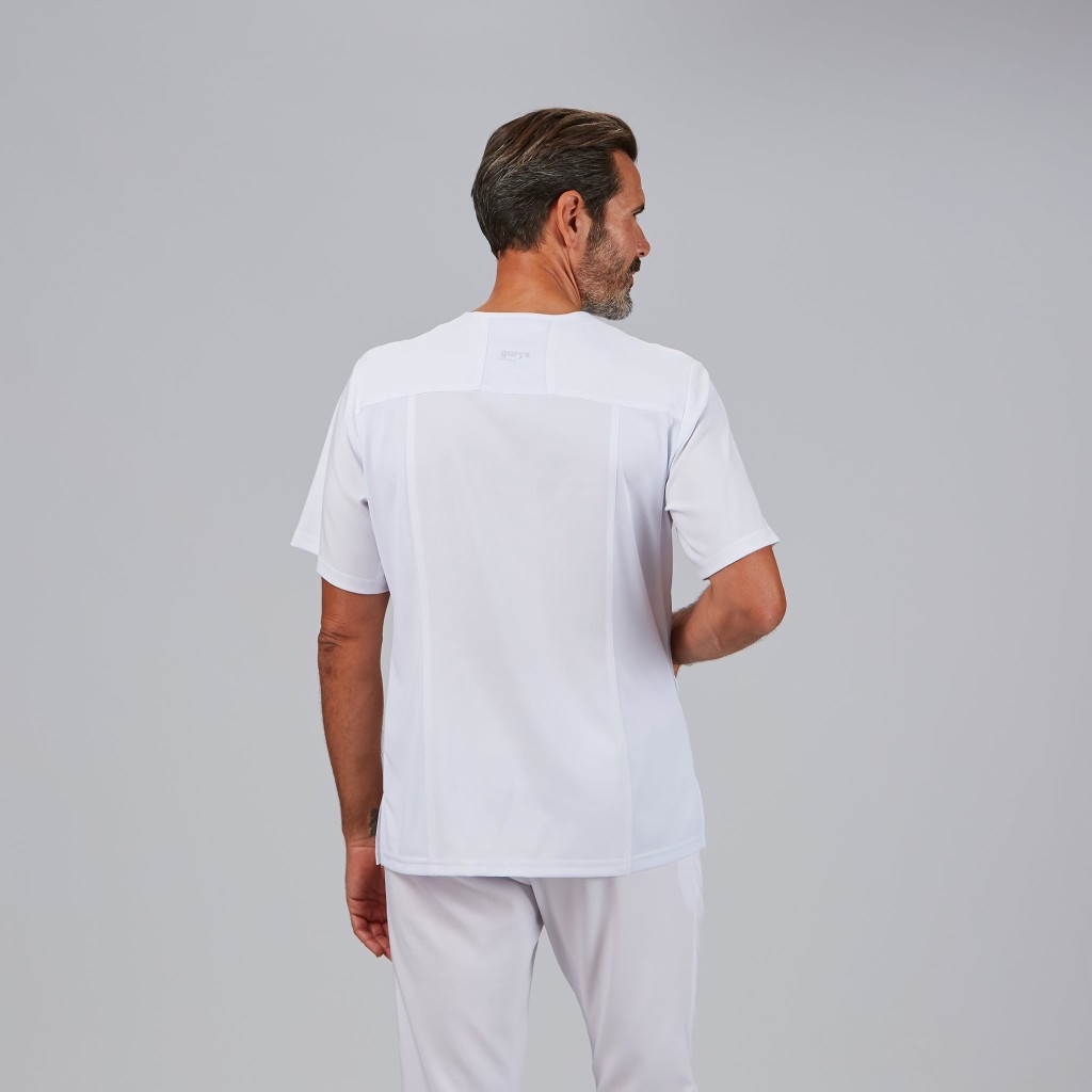 Blusa sanitaria hombre Alonso cuello pico cómoda | Workers Uniformes