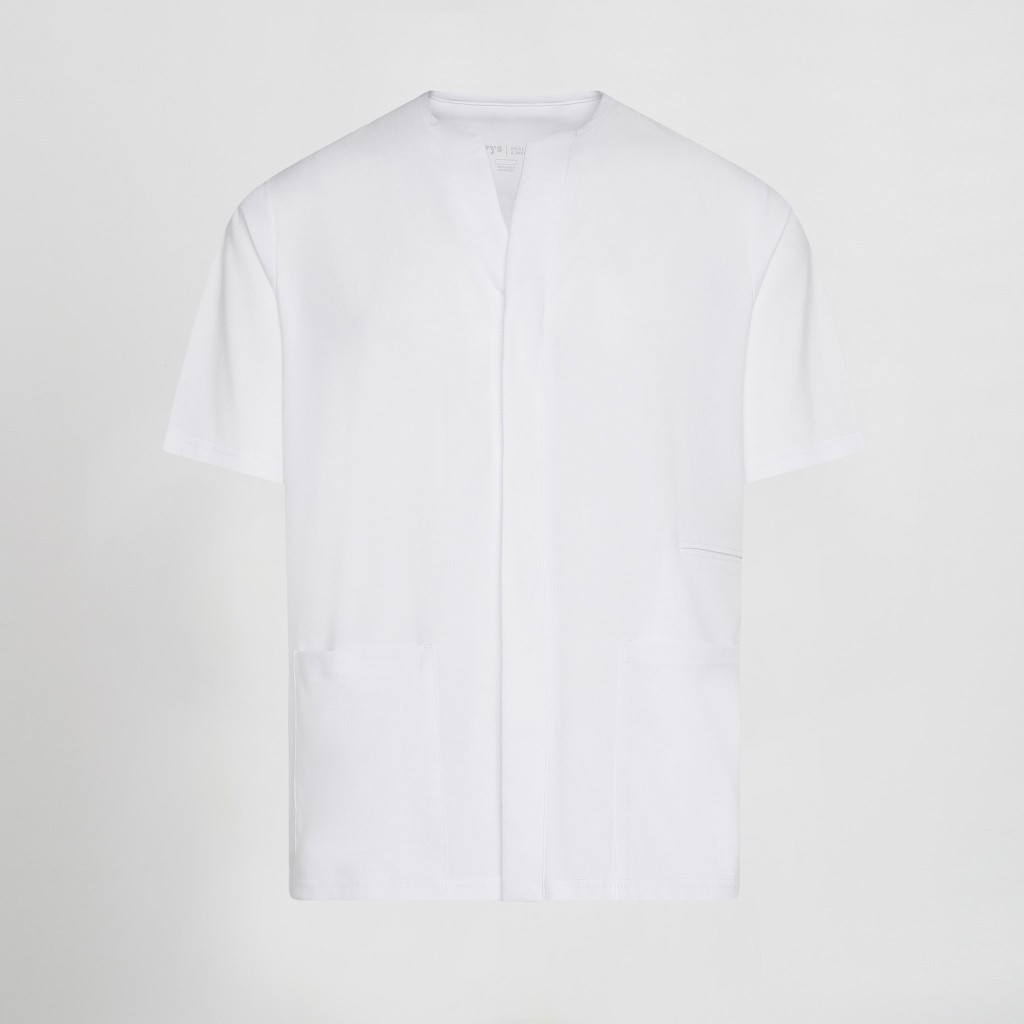 Blusa sanitaria hombre Alonso cuello pico cómoda | Workers Uniformes