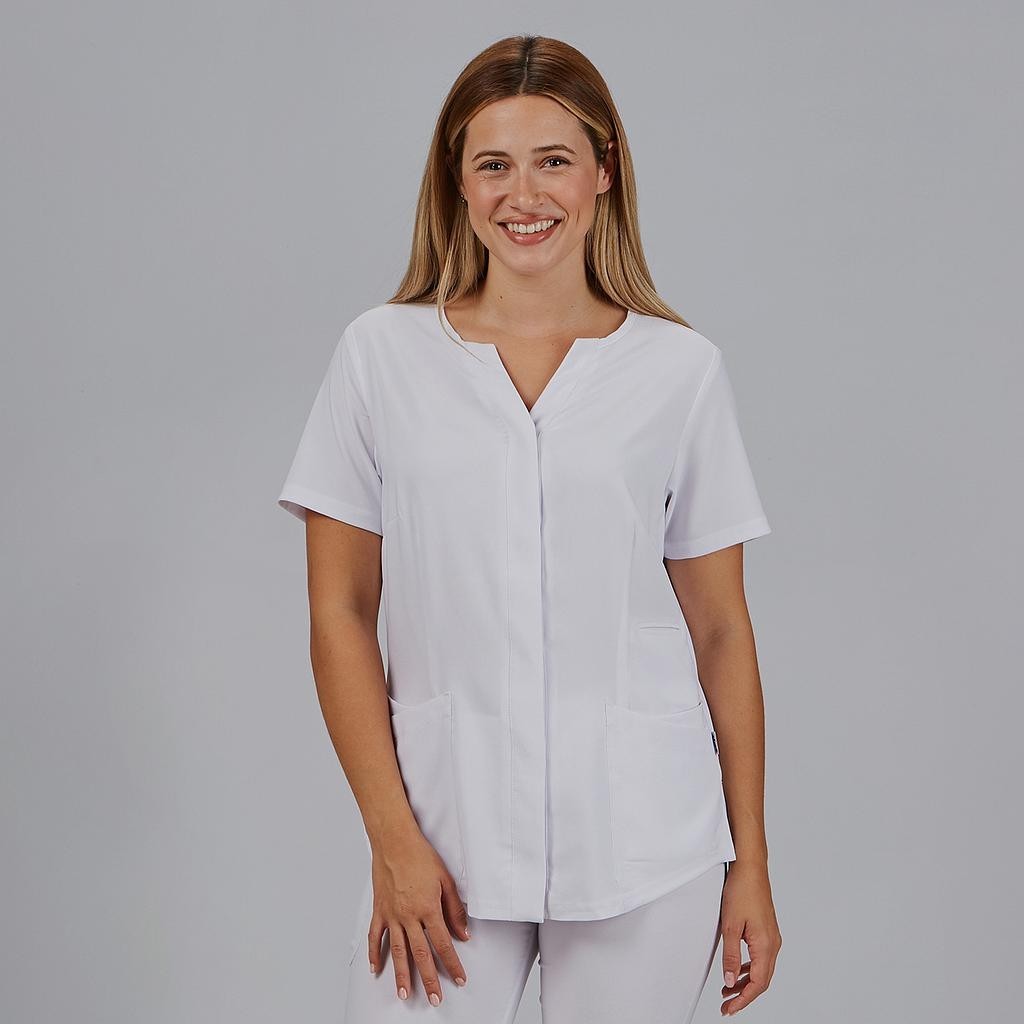 Blusa sanitaria mujer Dulcinea cuello pico cómoda | Workers Uniformes