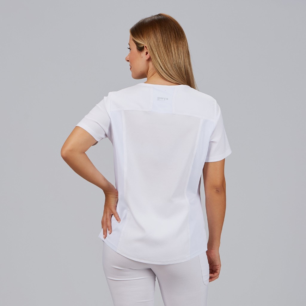 Blusa sanitaria mujer Dulcinea cuello pico cómoda | Workers Uniformes