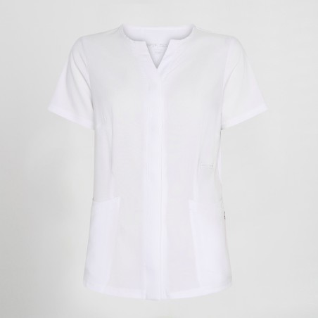 Blusa sanitaria mujer Dulcinea cuello pico cómoda | Workers Uniformes