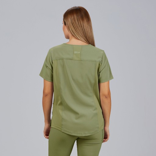 Blusa sanitaria mujer Dulcinea cuello pico cómoda | Workers Uniformes 2