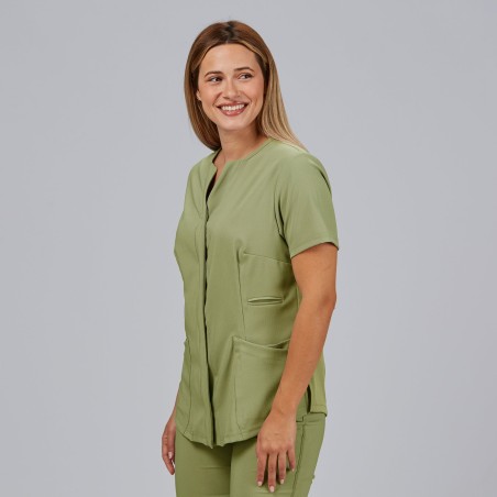 Blusa sanitaria mujer Dulcinea cuello pico cómoda | Workers Uniformes