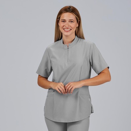 Blusa sanitaria mujer Mara con cremallera cómoda | Workers Uniformes