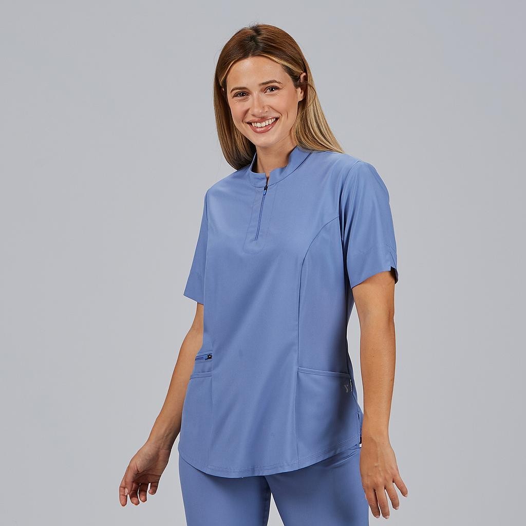 Blusa sanitaria mujer Mara con cremallera cómoda | Workers Uniformes