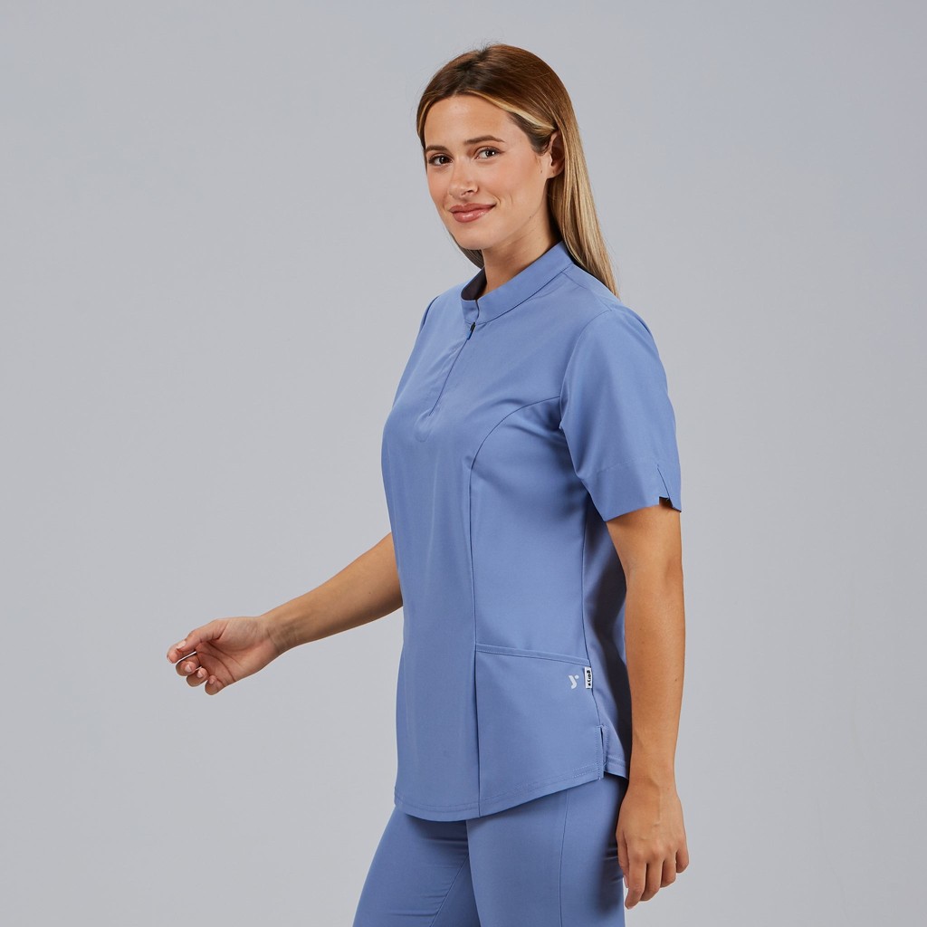Blusa sanitaria mujer Mara con cremallera cómoda | Workers Uniformes