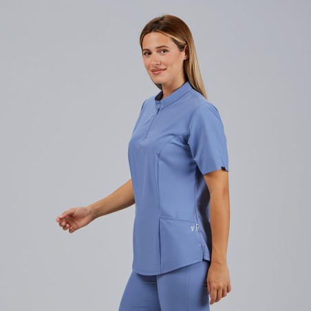 Blusa sanitaria mujer Mara con cremallera cómoda | Workers Uniformes