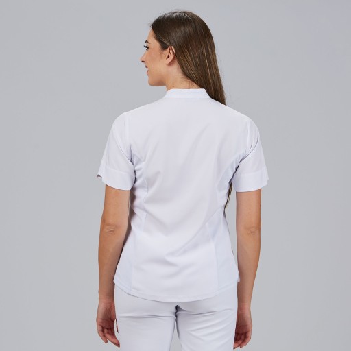 Blusa sanitaria mujer Mara con cremallera cómoda | Workers Uniformes 2