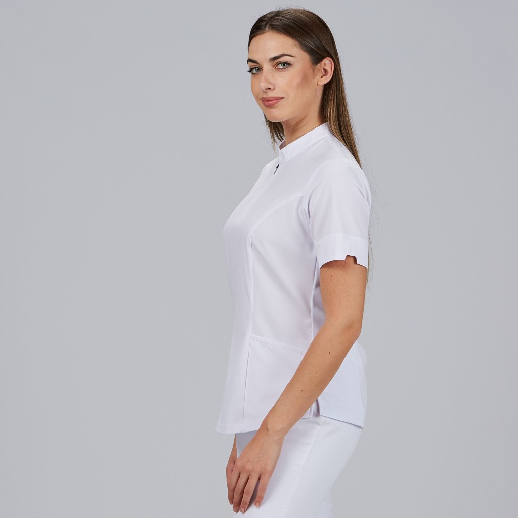 Blusa sanitaria mujer Mara con cremallera cómoda | Workers Uniformes