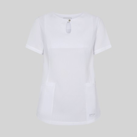 Blusa sanitaria mujer María escote lágrima cómoda | Workers Uniformes