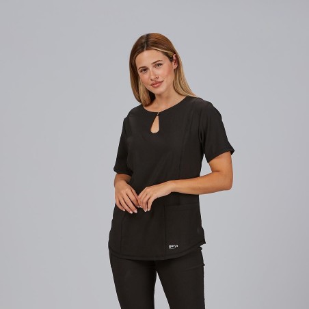 Blusa sanitaria mujer María escote lágrima cómoda | Workers Uniformes