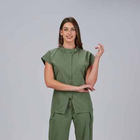 Blusa sanitaria mujer Musa con cremallera cómoda | Workers Uniformes
