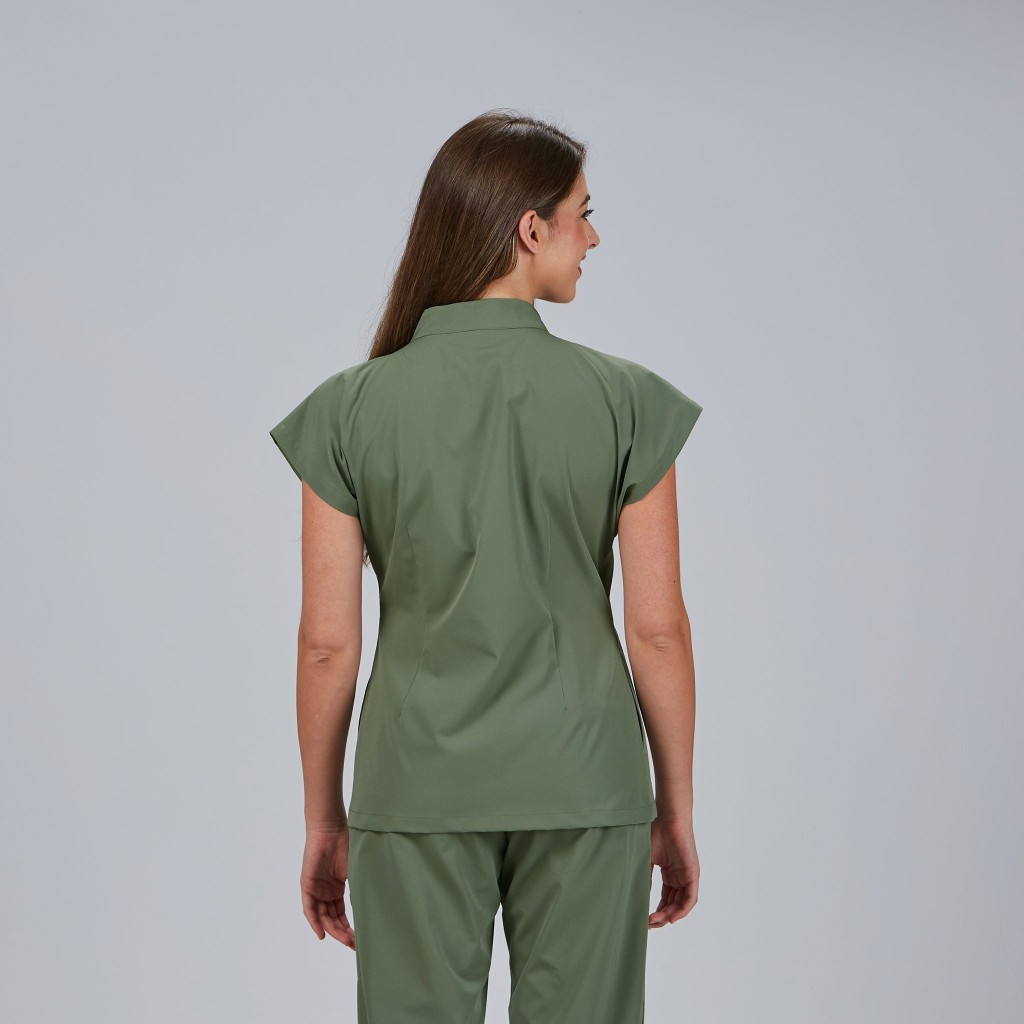 Blusa sanitaria mujer Musa con cremallera cómoda | Workers Uniformes