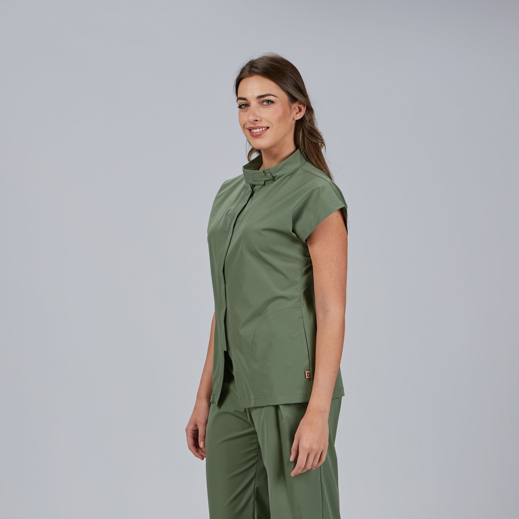 Blusa sanitaria mujer Musa con cremallera cómoda | Workers Uniformes