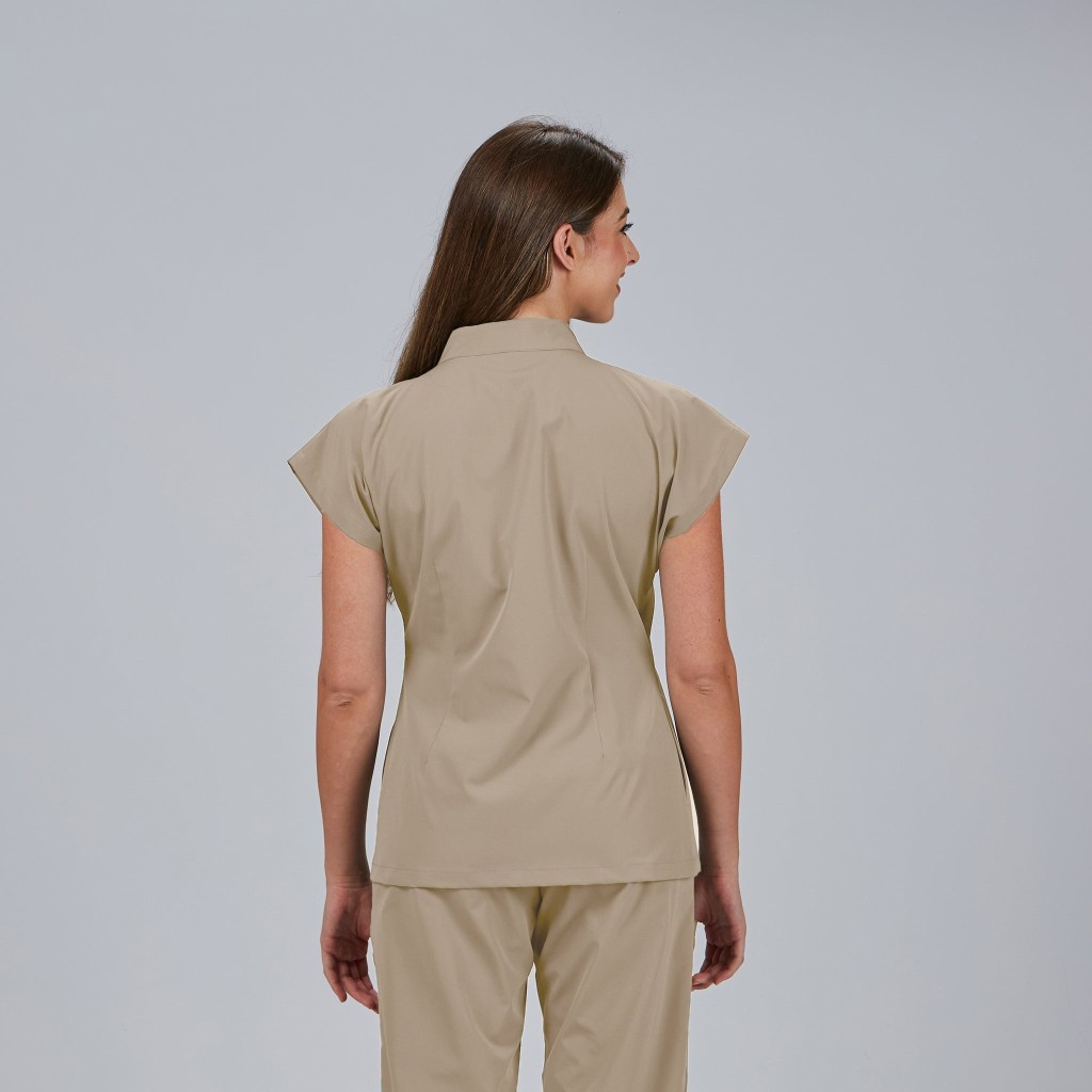 Blusa sanitaria mujer Musa con cremallera cómoda | Workers Uniformes