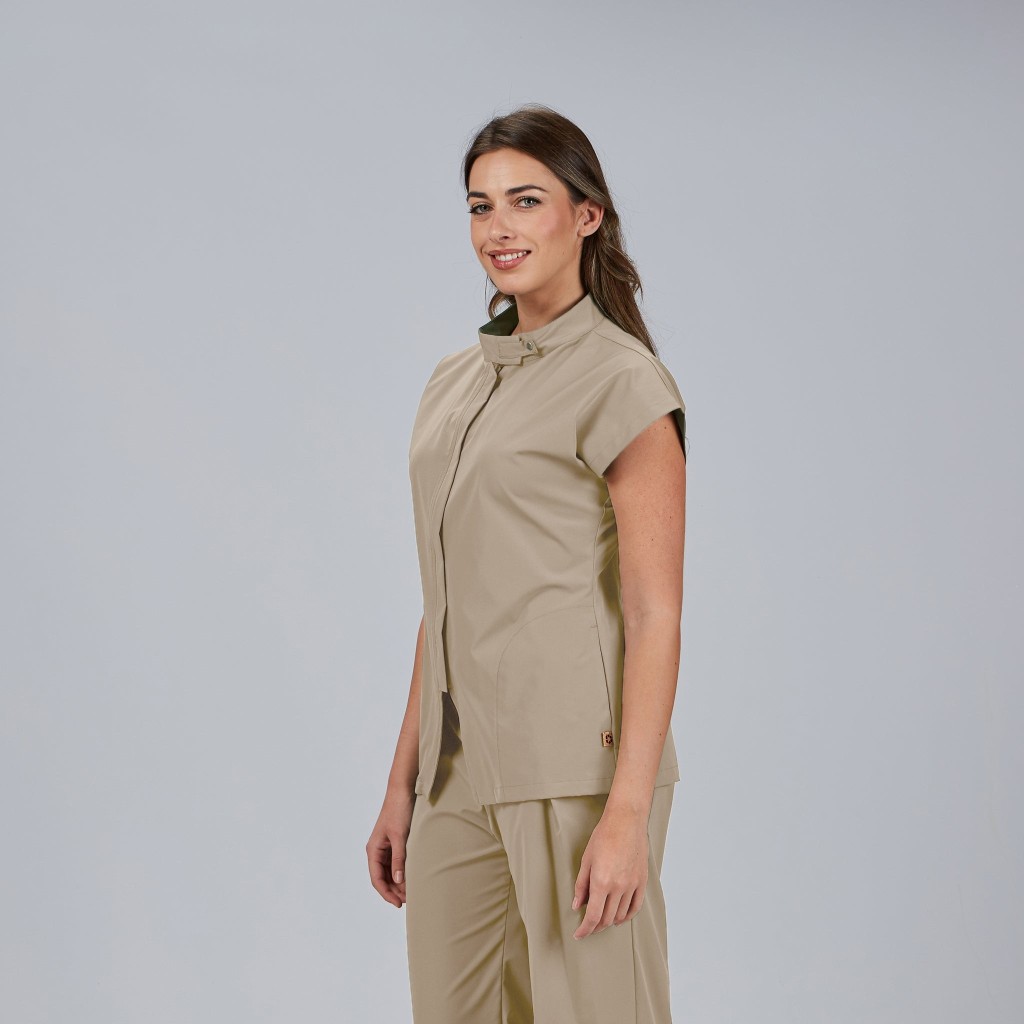 Blusa sanitaria mujer Musa con cremallera cómoda | Workers Uniformes