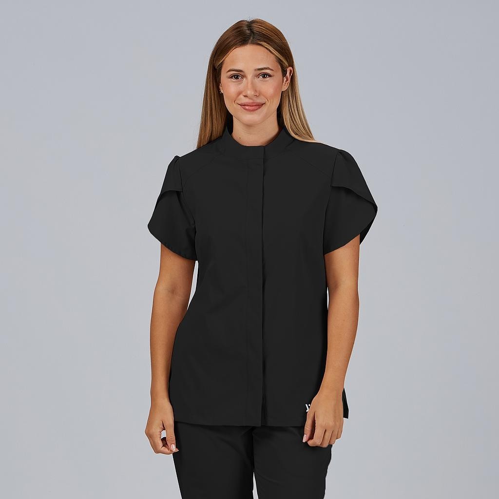 BLUSA MUJER BOTON OCULTO M/C LINA