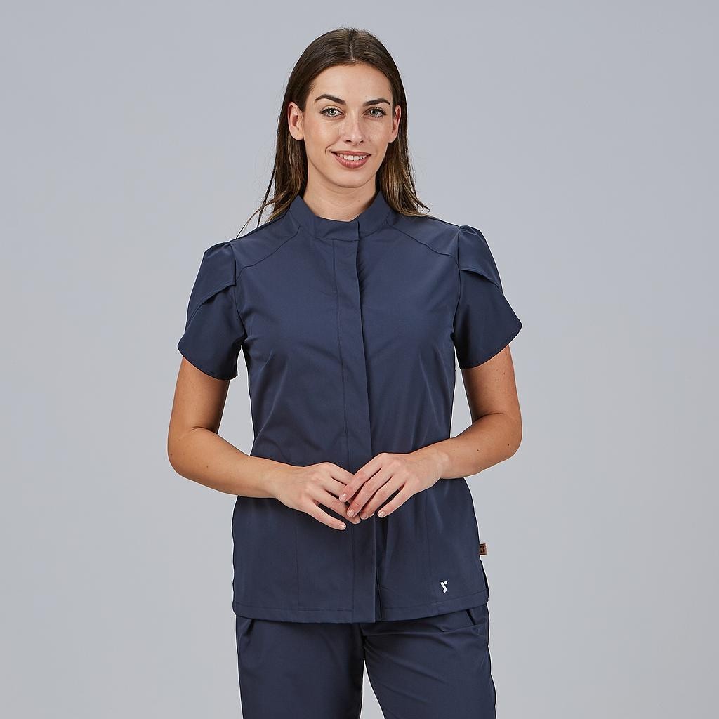 BLUSA MUJER BOTON OCULTO M/C LINA