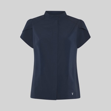 BLUSA MUJER BOTON OCULTO M/C LINA