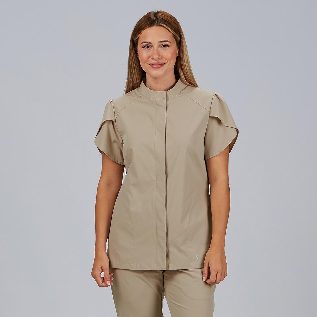 BLUSA MUJER BOTON OCULTO M/C LINA