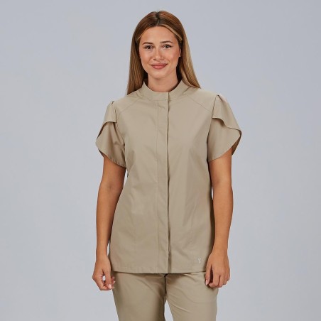 BLUSA MUJER BOTON OCULTO M/C LINA