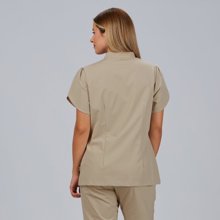 BLUSA MUJER BOTON OCULTO M/C LINA