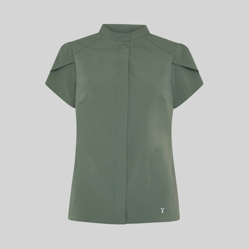BLUSA MUJER BOTON OCULTO M/C LINA
