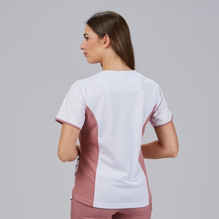 BLUSA MUJER ESCOTE PICO COMBINADA M/C CLEO